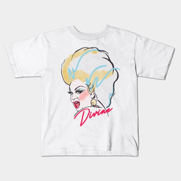 Divine! Original Fan Artwork Kids T-Shirt by DankFutura